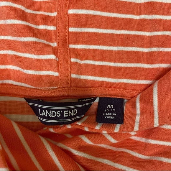 Lands’ End Striped Hooded Long Sleeve Shirt Sz Medium (10-12) - Picture 5 of 9